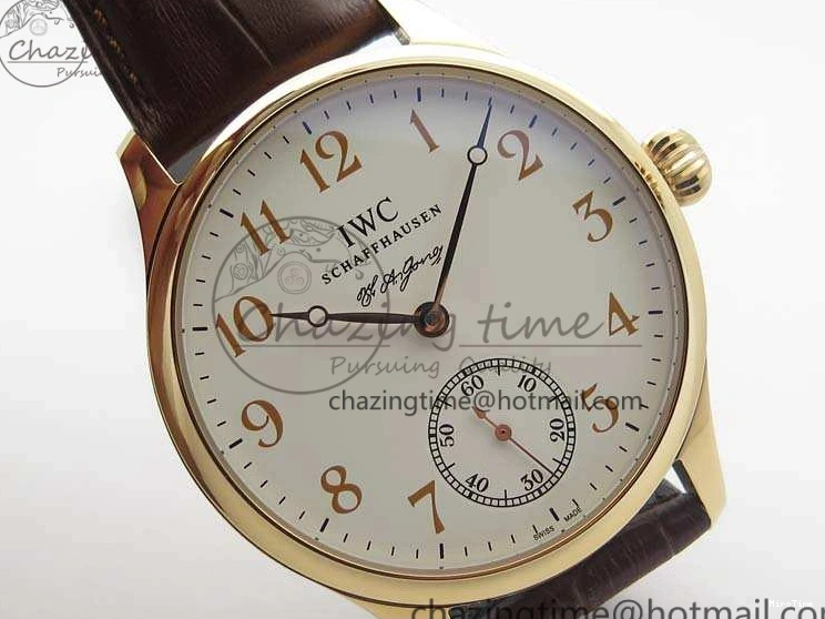 MIROTIME 0318 Effortless Portuguese Fa Jones IW544201 RG GSF 1:1 Best Edition White Dial On Leather Strap 7228
